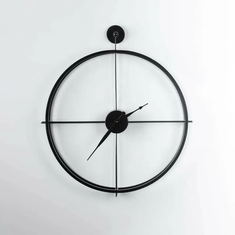 Black Metal Round Wall Clock