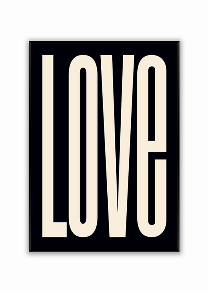 Black & Cream Love Art Print