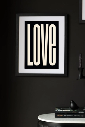 Black & Cream Love Art Print 