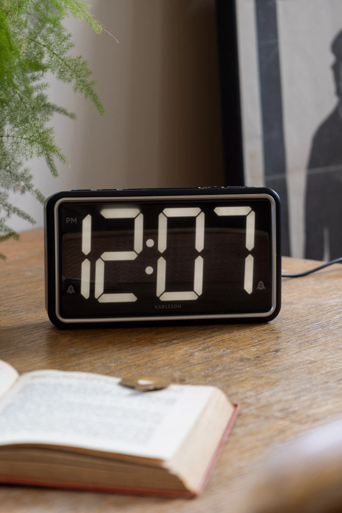 Black & White Retro Alarm Clock 