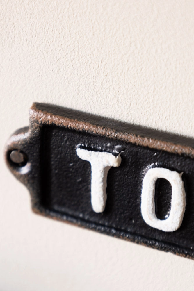 Black & White Toilet Door Hanging Sign