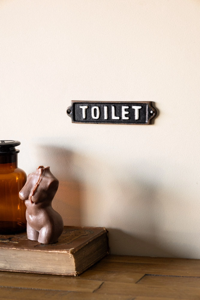 Black & White Toilet Door Hanging Sign