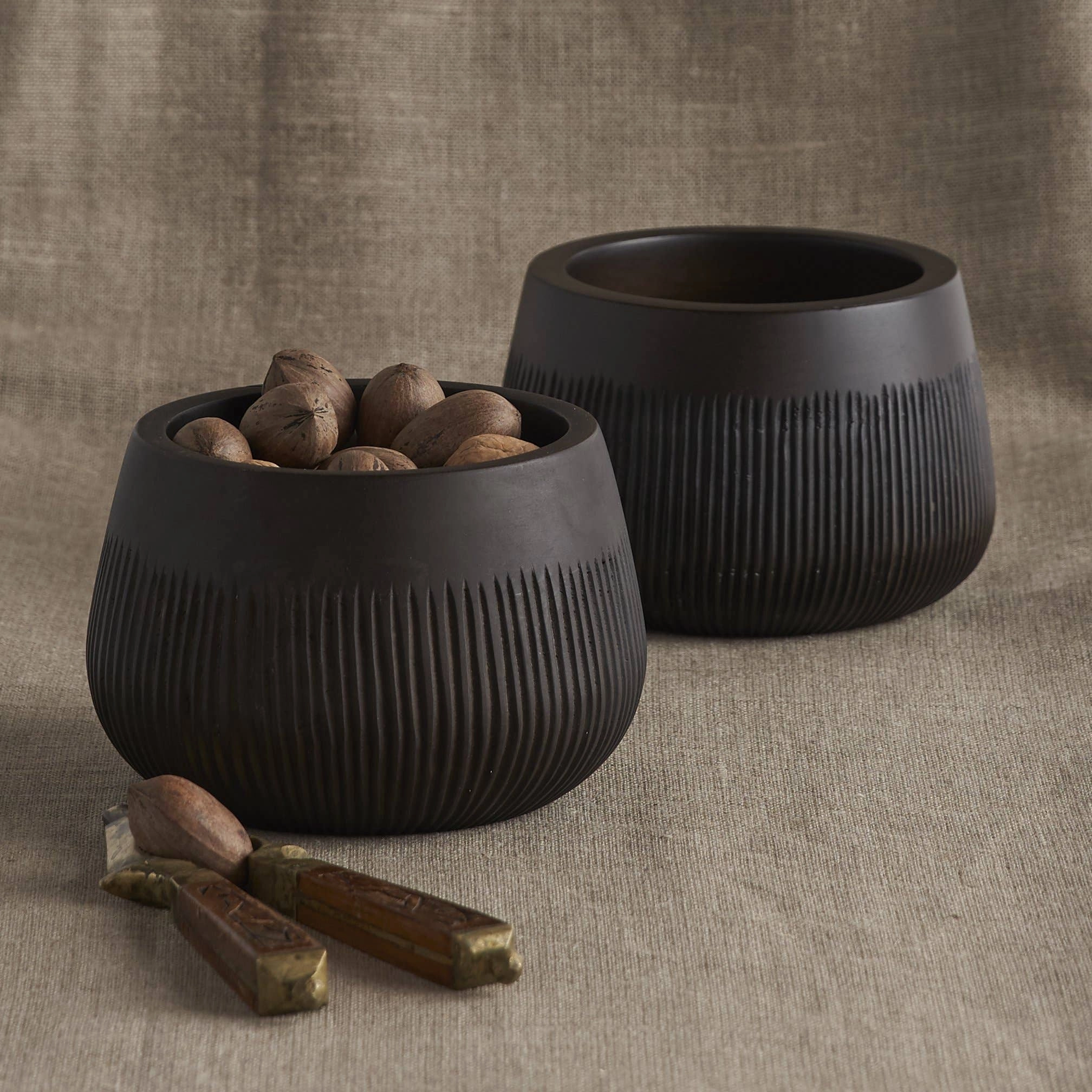 Black wooden bowl 