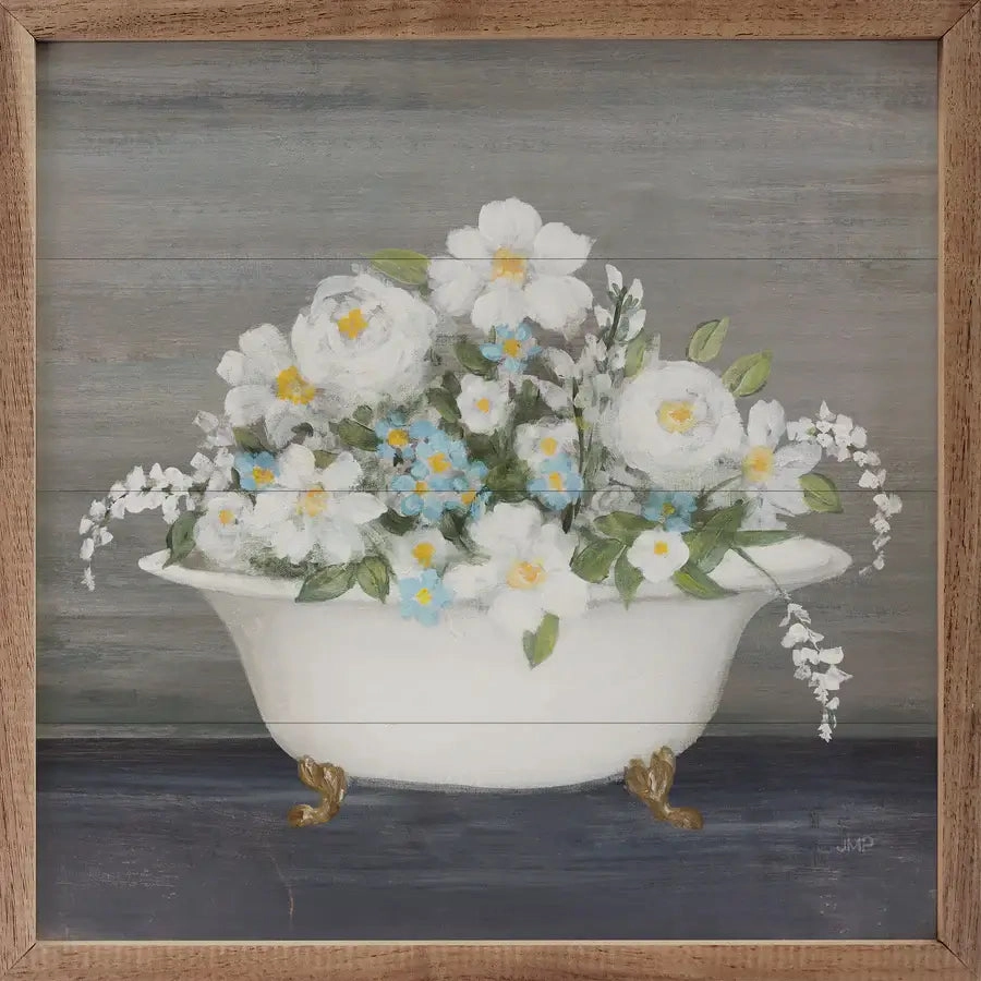 Blooming Bath Wood Framed Print 