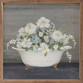 Blooming Bath Wood Framed Print 