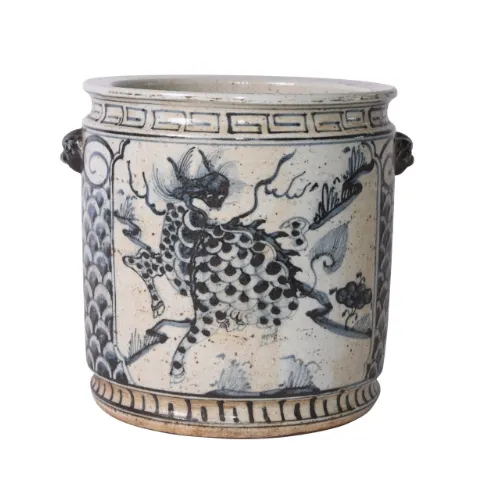 Blue and White Kylin Orchid Pot 