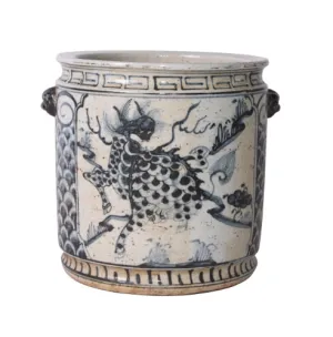 Blue and White Kylin Orchid Pot 