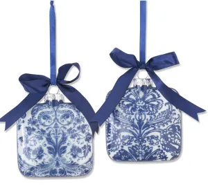 Blue Toile Ornaments 