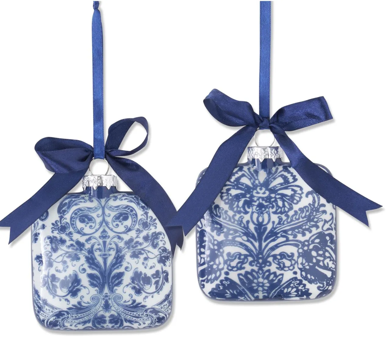 Blue Toile Ornaments 