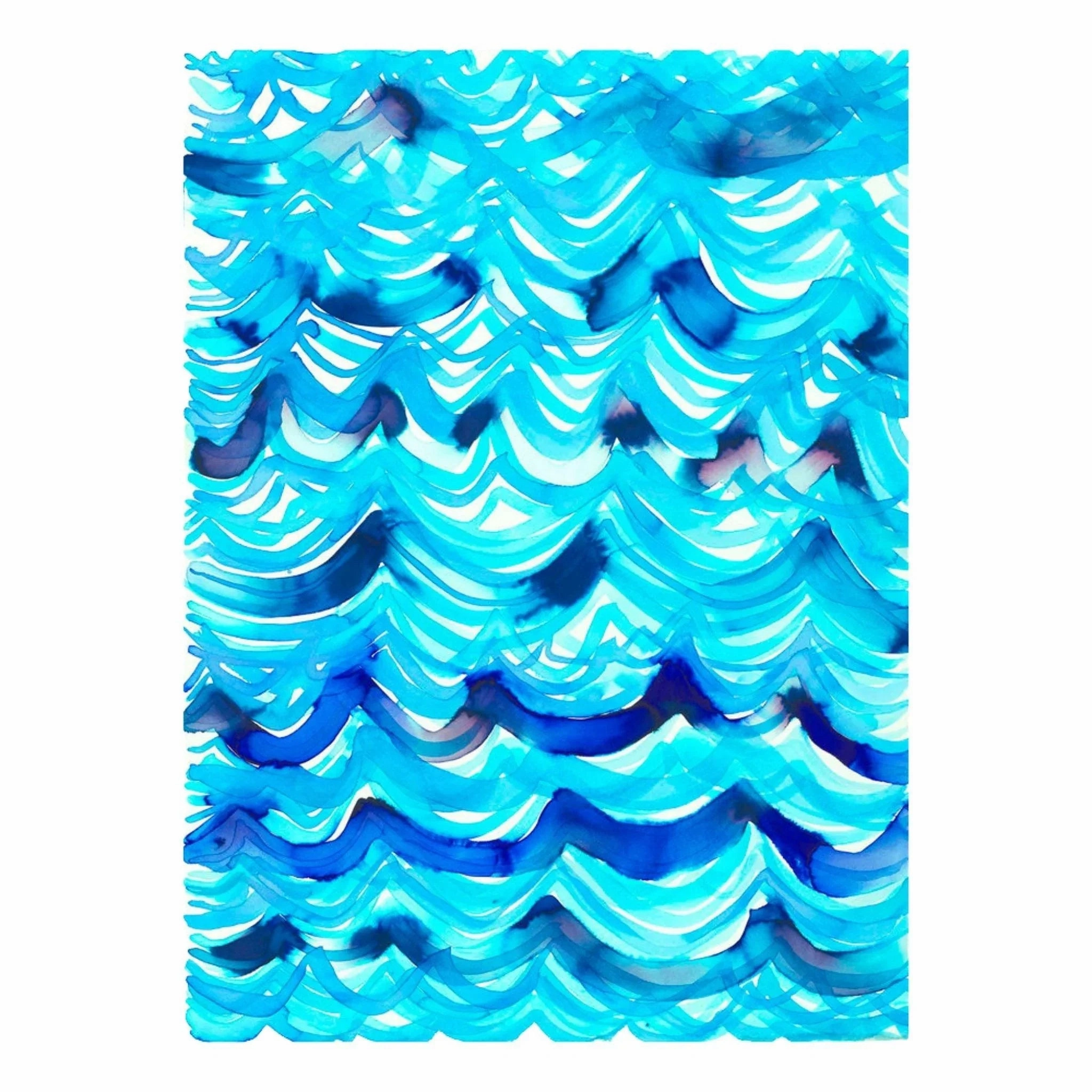 Blue Ocean Waves Abstract Framed Wall Art