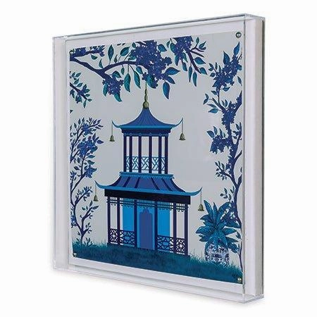 Blue Pagoda I Framed Wall Art