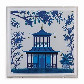 Blue Pagoda I Framed Wall Art 