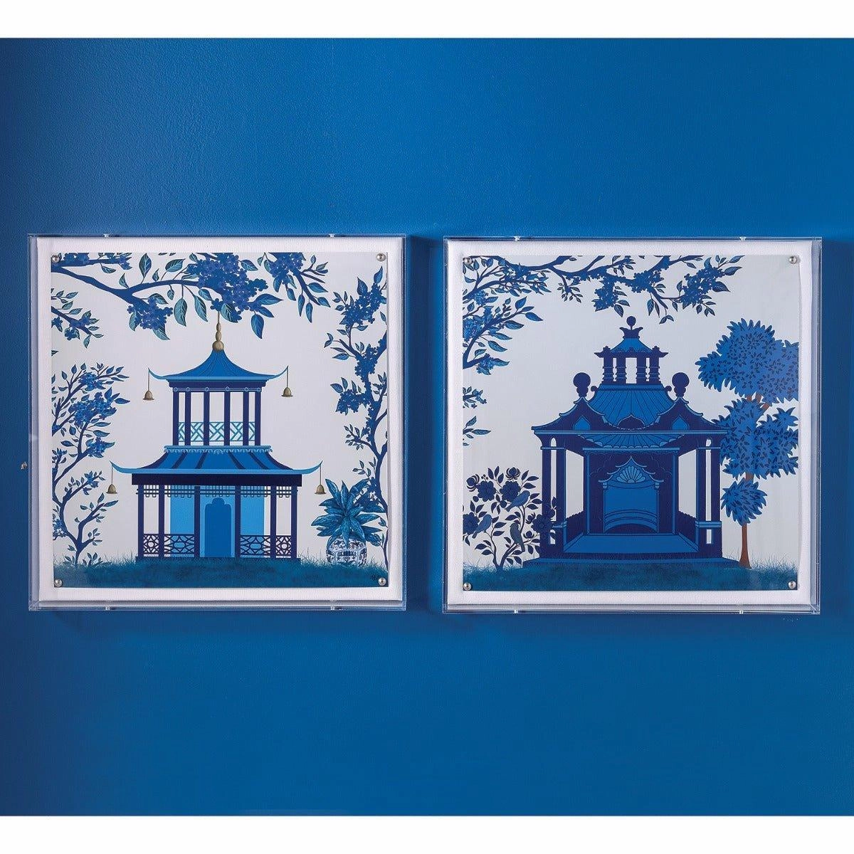 Blue Pagoda I Framed Wall Art