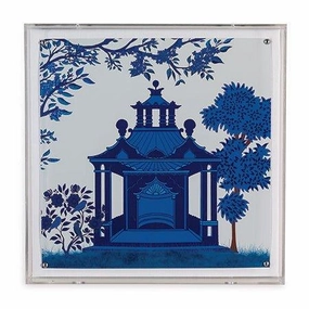 Blue Pagoda II Framed Wall Art 