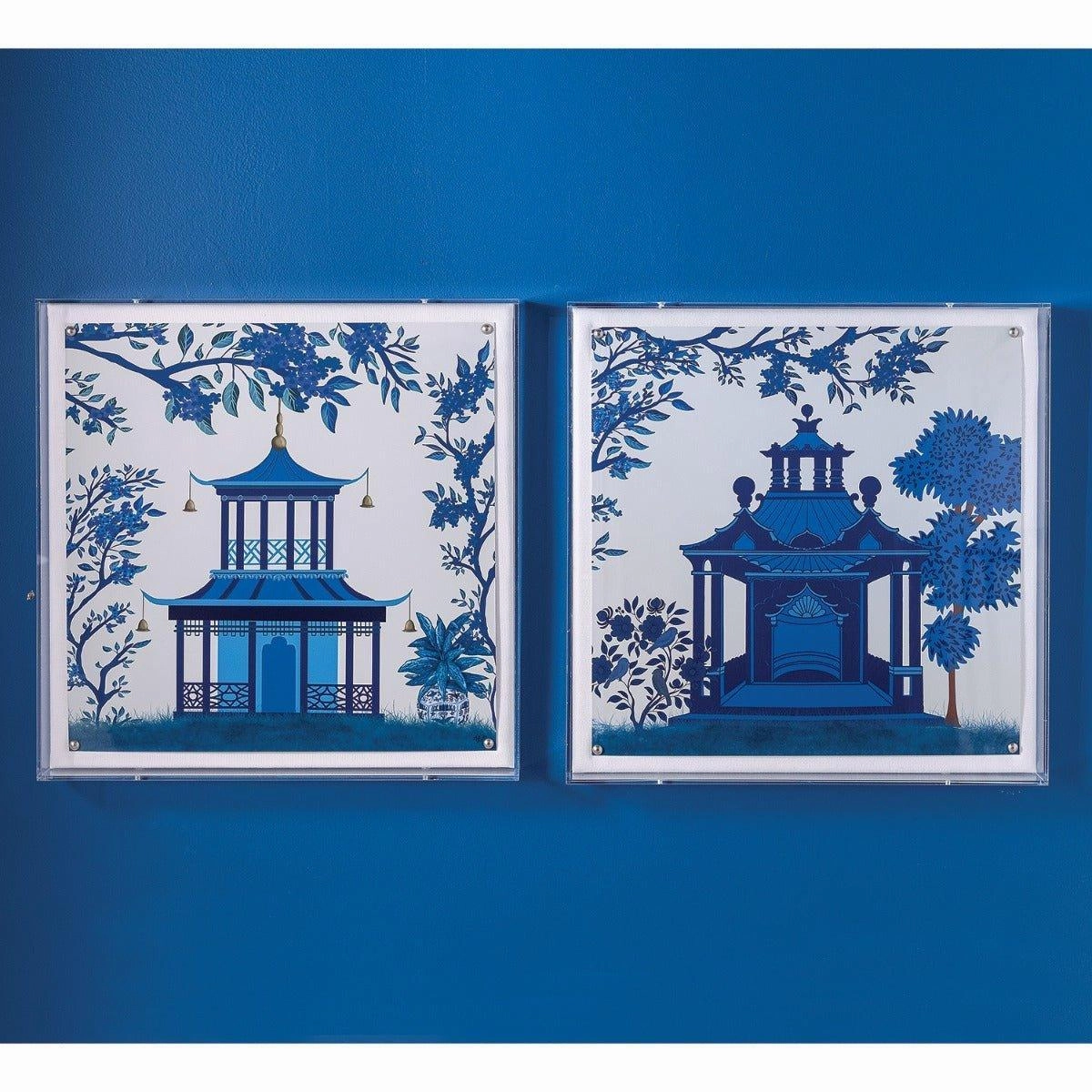 Blue Pagoda II Framed Wall Art