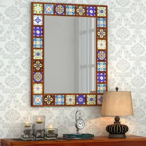 Boho Mirror With Sheesham Wood Frame 