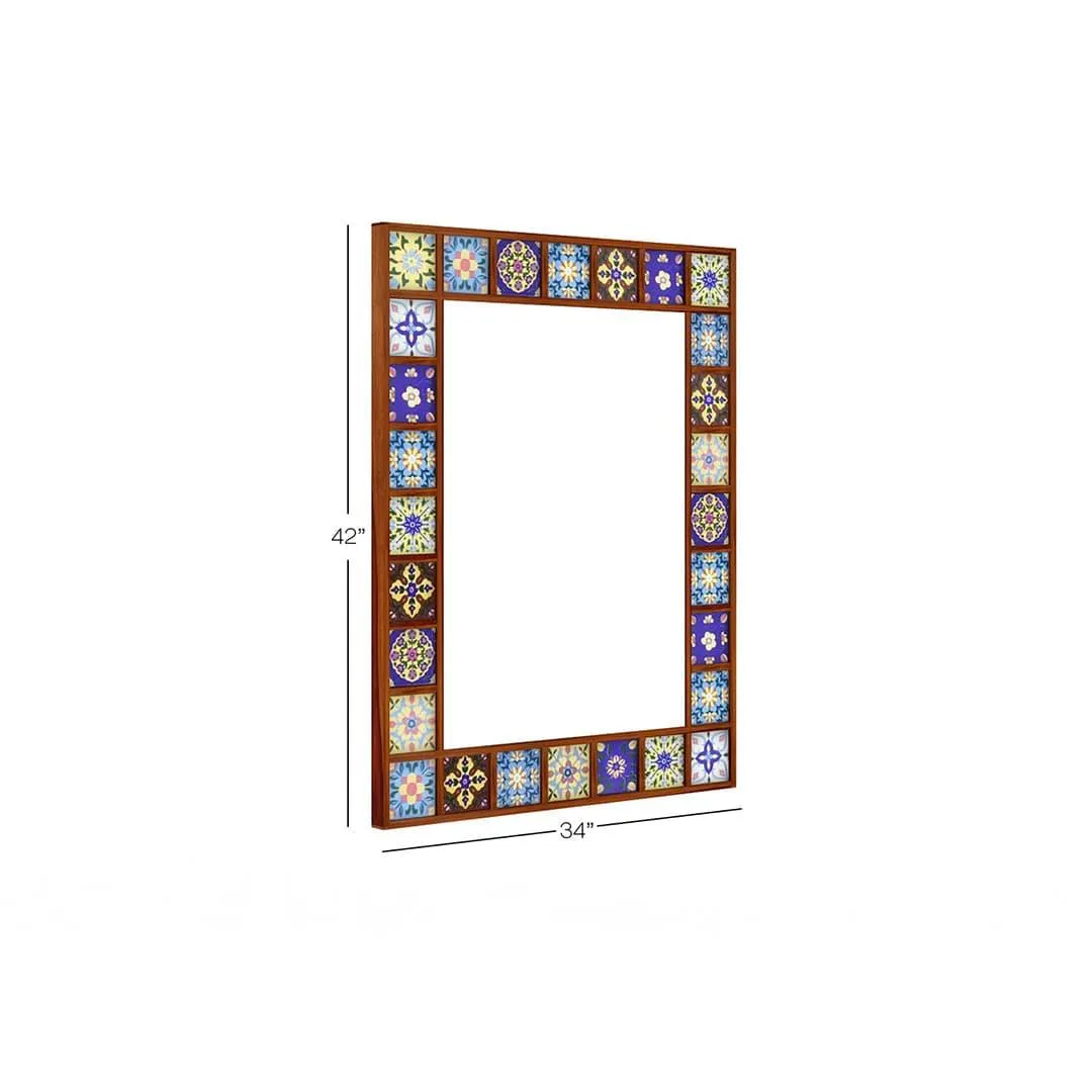 Boho Mirror With Sheesham Wood Frame