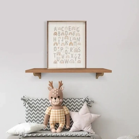 Boho Watercolor Alphabet Wood Framed Print 