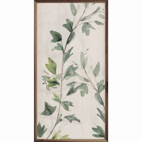 Botanical Panel 1 Two Vines By Nina Blue Wood Framed Print 