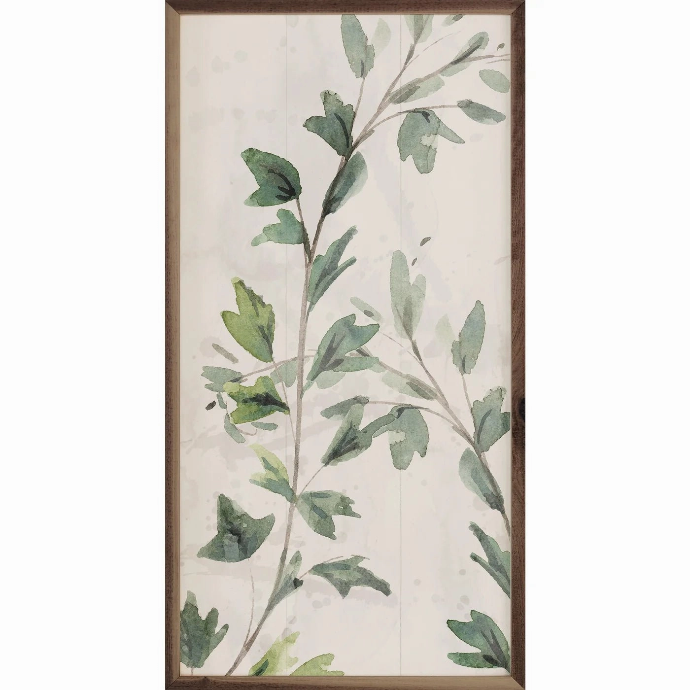 Botanical Panel 1 Two Vines By Nina Blue Wood Framed Print 