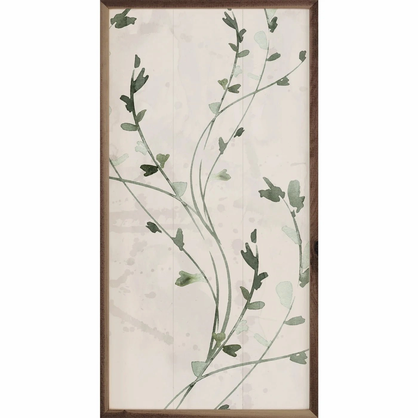 Botanical Panel 3 Thin Vines By Nina Blue Wood Framed Print 
