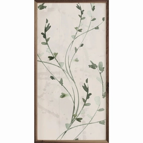 Botanical Panel 3 Thin Vines By Nina Blue Wood Framed Print 