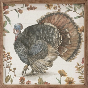 Bountiful Harvest Turkey Wood Framed Print 