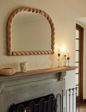 Braided Mantel Mirror by Sarah Sherman Samuel 