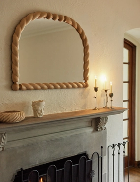 Braided Mantel Mirror by Sarah Sherman Samuel 