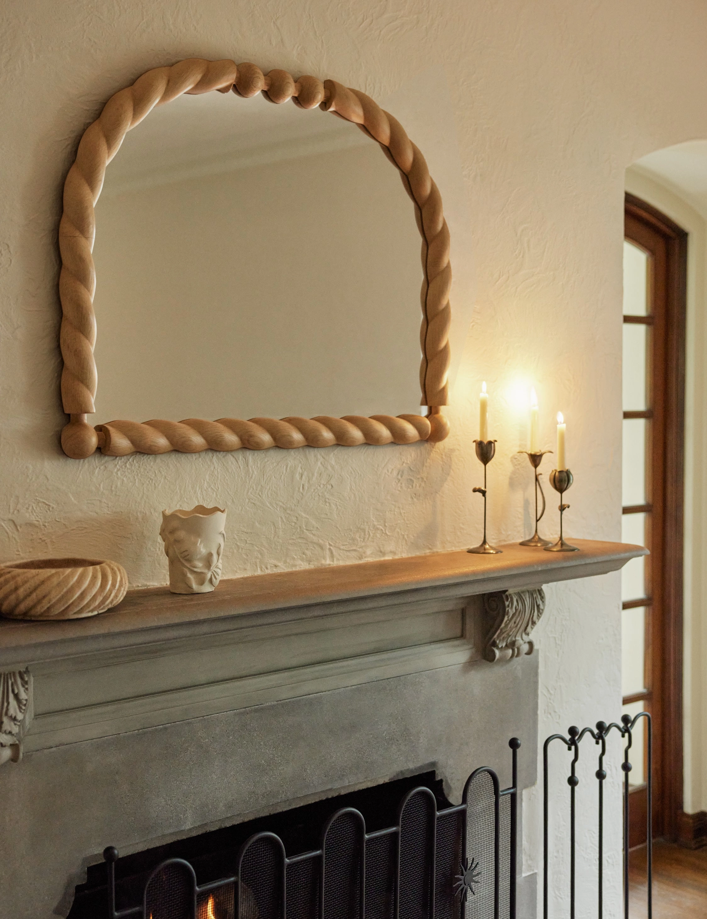 Braided Mantel Mirror by Sarah Sherman Samuel 