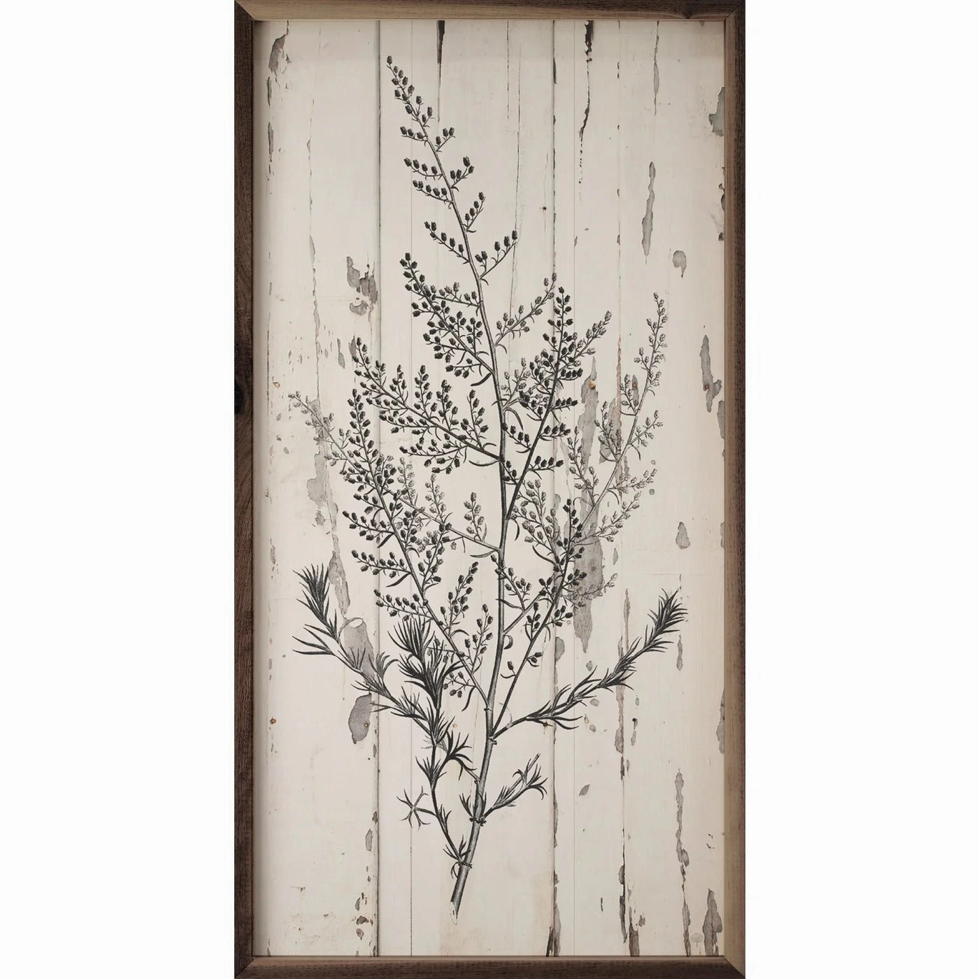 Branches Chippy Whitewash Wood Framed Print 