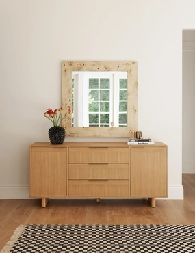 Bree Burl Wood Square Mirror 