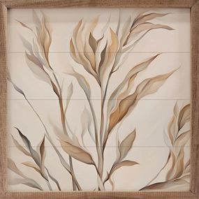 Brown And Tan Branches Wood Framed Print 