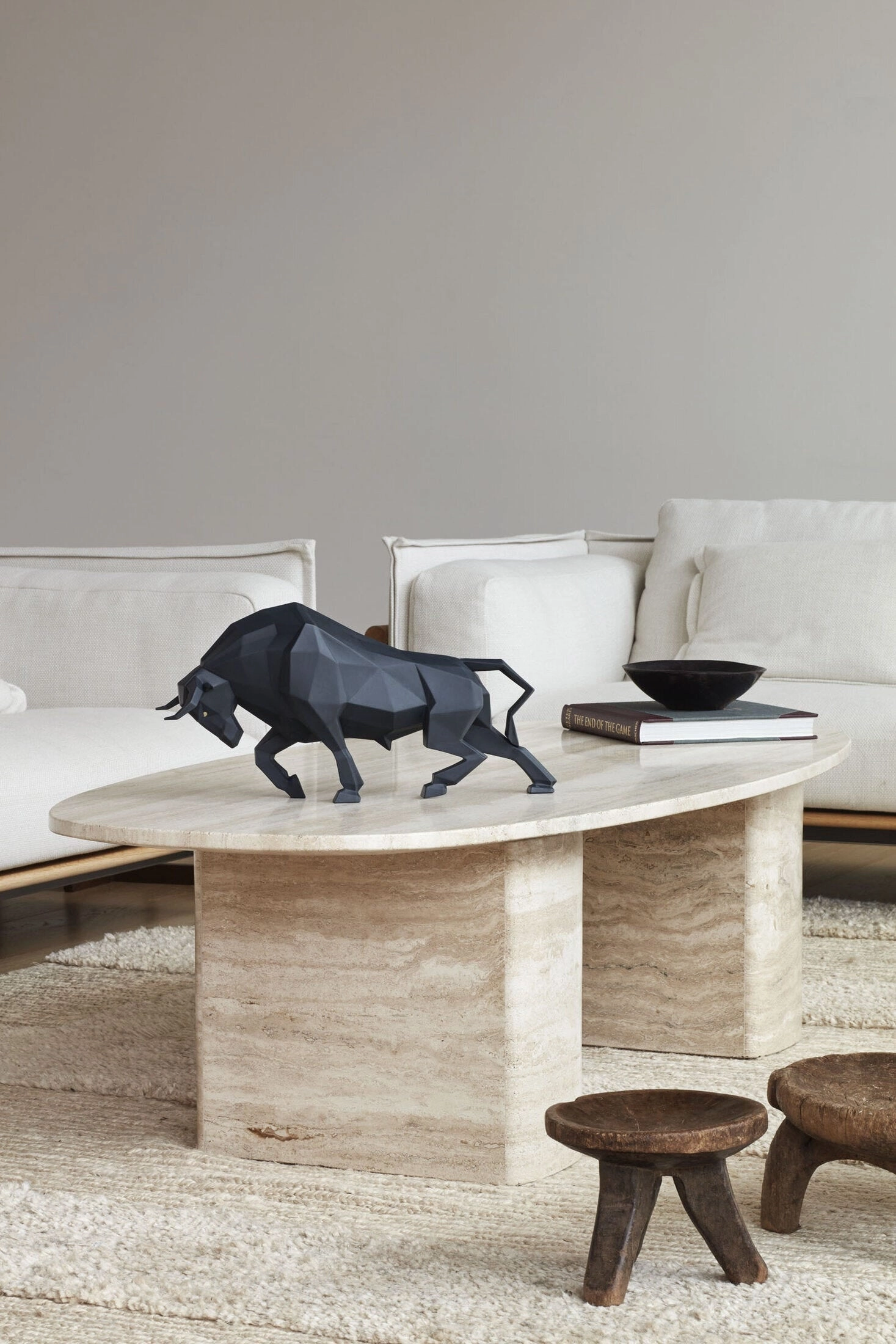 Bull Sculpture - Black matte