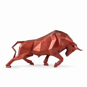 Bull Sculpture - Metallic Red 