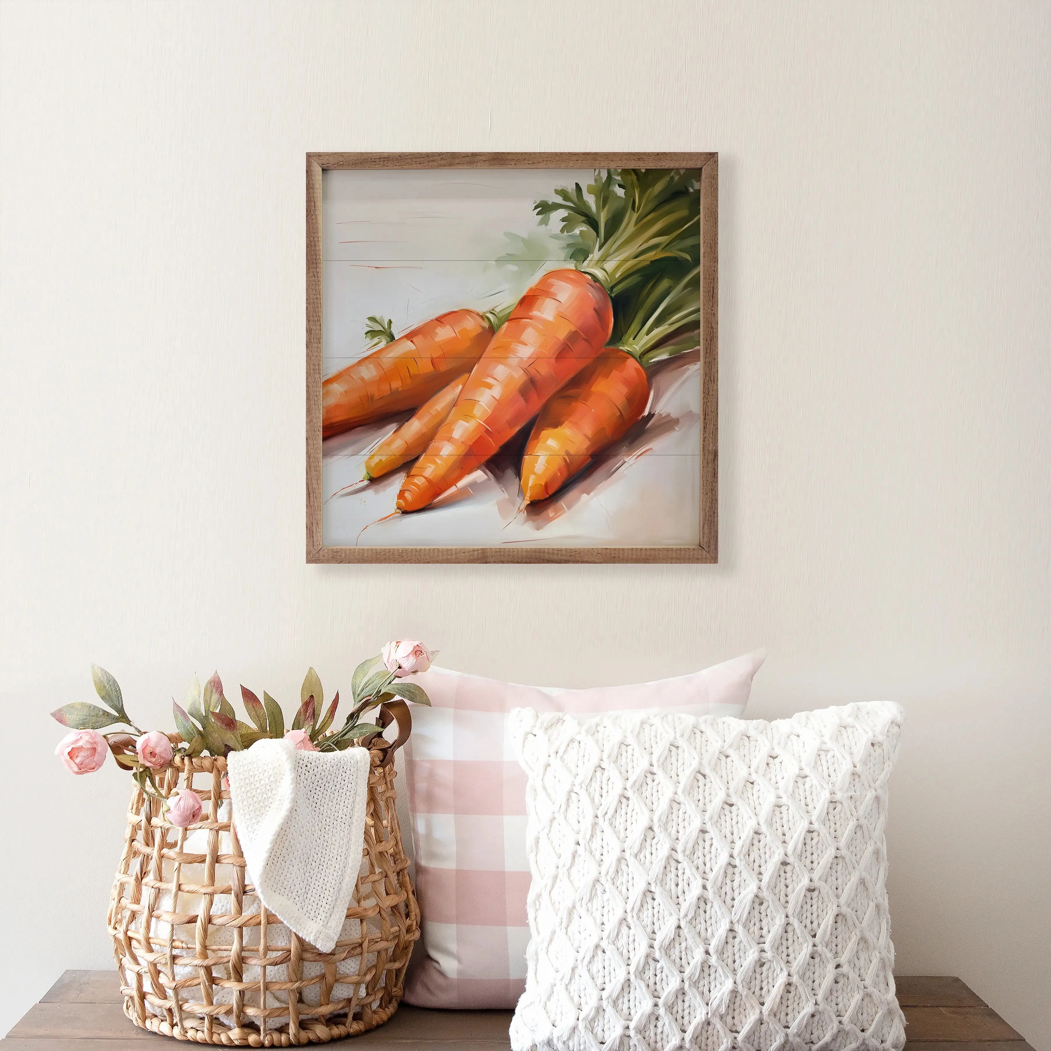 Bunch Of Carrots White Wood Framed Print