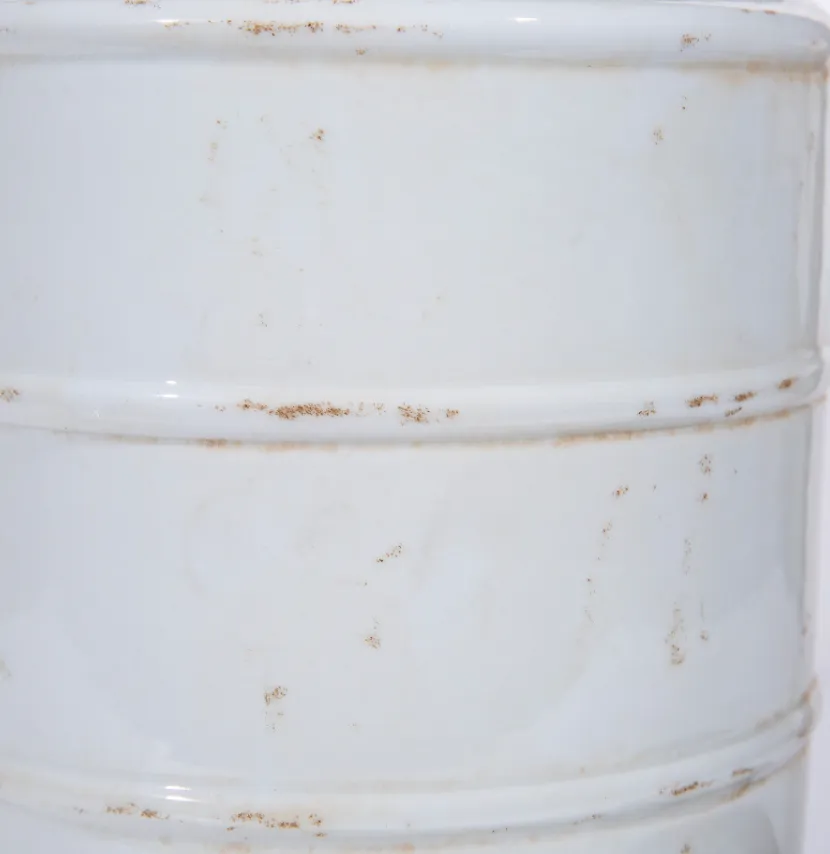 Busan White Horizontal Line Tea Jar