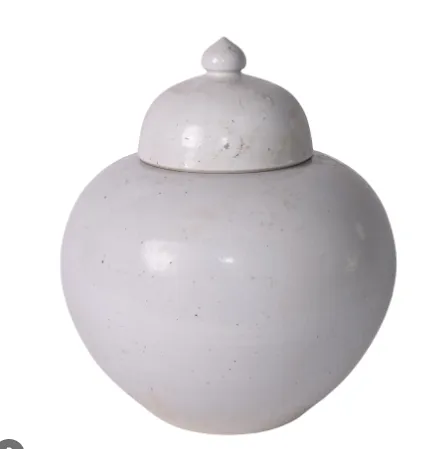 Busan White Large Lidded Ginger Jar 