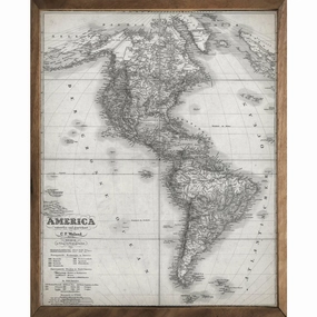 C.F. Weiland Grey American Map Wood Framed Print 