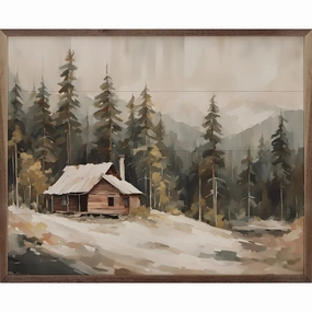 Cabin Within The Timber Wood Framed Print 