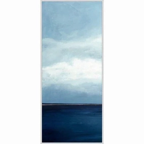 Calm Horizon Panel 1 Canvas Wall Art With Silver Floater Frame 