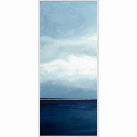 Calm Horizon Panel 1 Canvas Wall Art With Silver Floater Frame 
