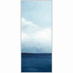 Calm Horizon Panel 2 Canvas Wall Art With Silver Floater Frame 
