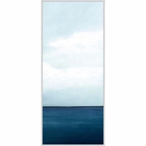 Calm Horizon Panel 3 Canvas Wall Art With Silver Floater Frame 