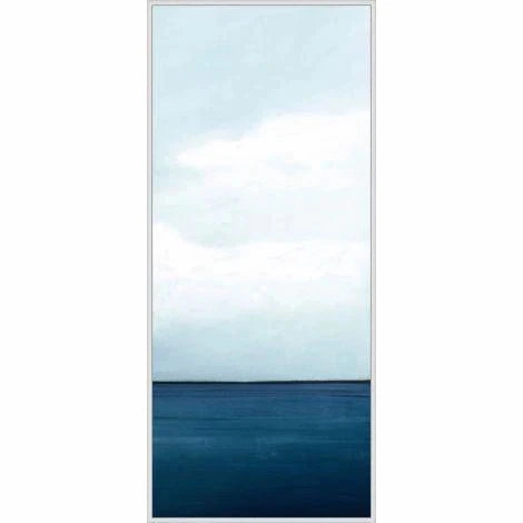 Calm Horizon Panel 3 Canvas Wall Art With Silver Floater Frame 
