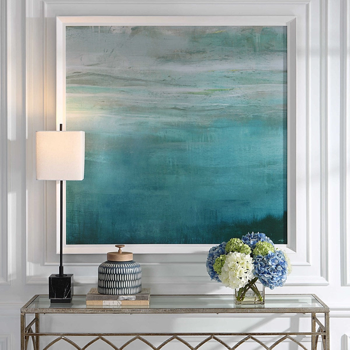 Cancun Teal Frame Print Wall Art