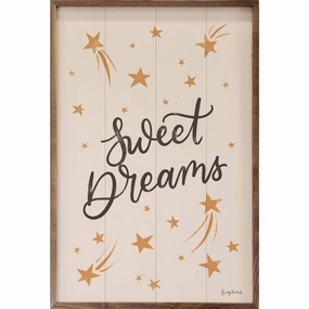 Celestial Boho Sweet Dreams Wood Framed Print 