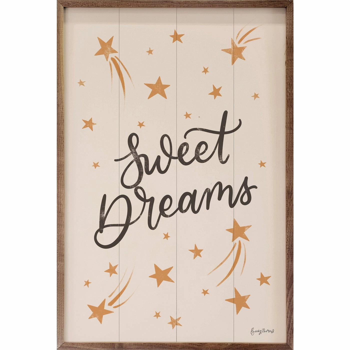 Celestial Boho Sweet Dreams Wood Framed Print 