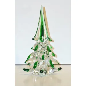 Cenedese 1980 Italian Modern Forest Green Spike Murano Glass Tree Sculpture 