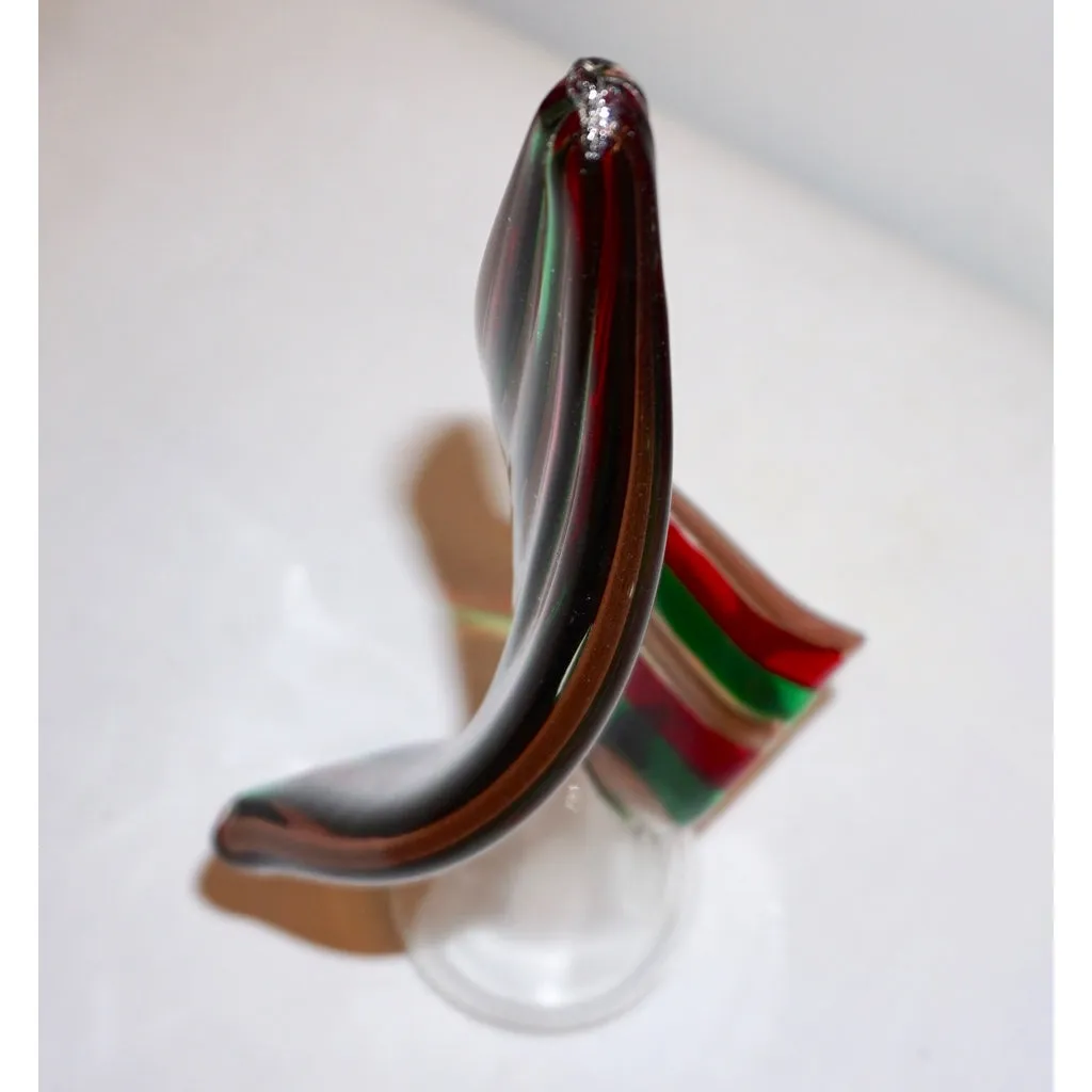 Cenedese 1980 Italian Vintage Green Red Copper Murano Glass Large Tree Sculpture